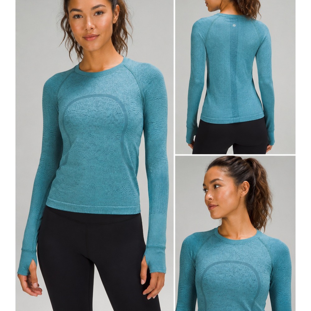 Lululemon Swiftly Tech 2.0 Race Length Long Sleeve Turquoise Blue Women's Size 2